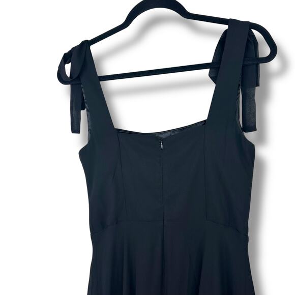 Lulus NWT Love Me Forever Black Tie-Strap Square Neck A-Line Maxi Dress Small - Picture 8 of 11